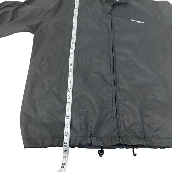 Disneyland Paris Vintage Black Windbreaker Jacket S/M With Hood & Drawstring Hem - Picture 7 of 12